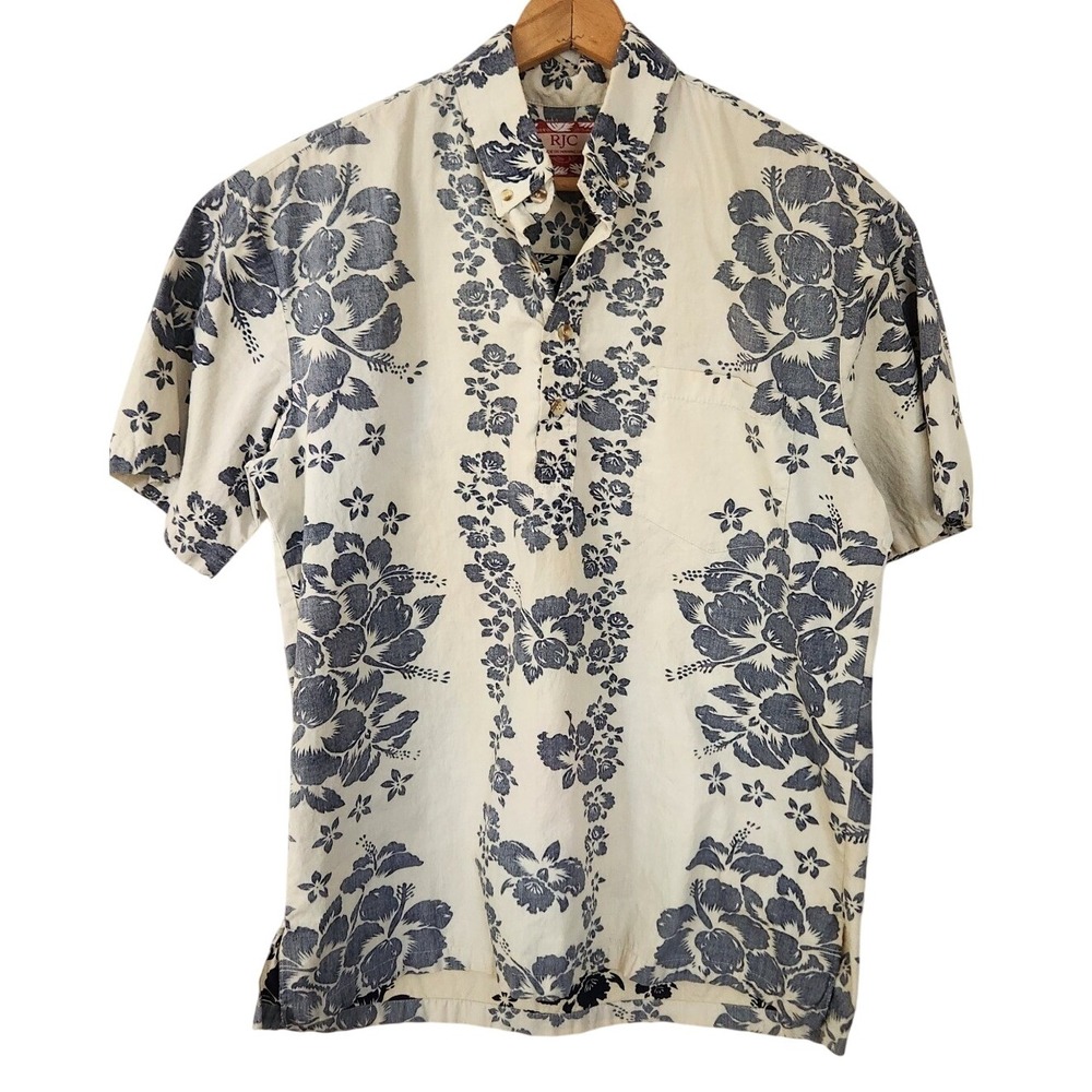 RJC‎ Made in Hawaii Mens Floral Button Down Aloha Shirt - Size L